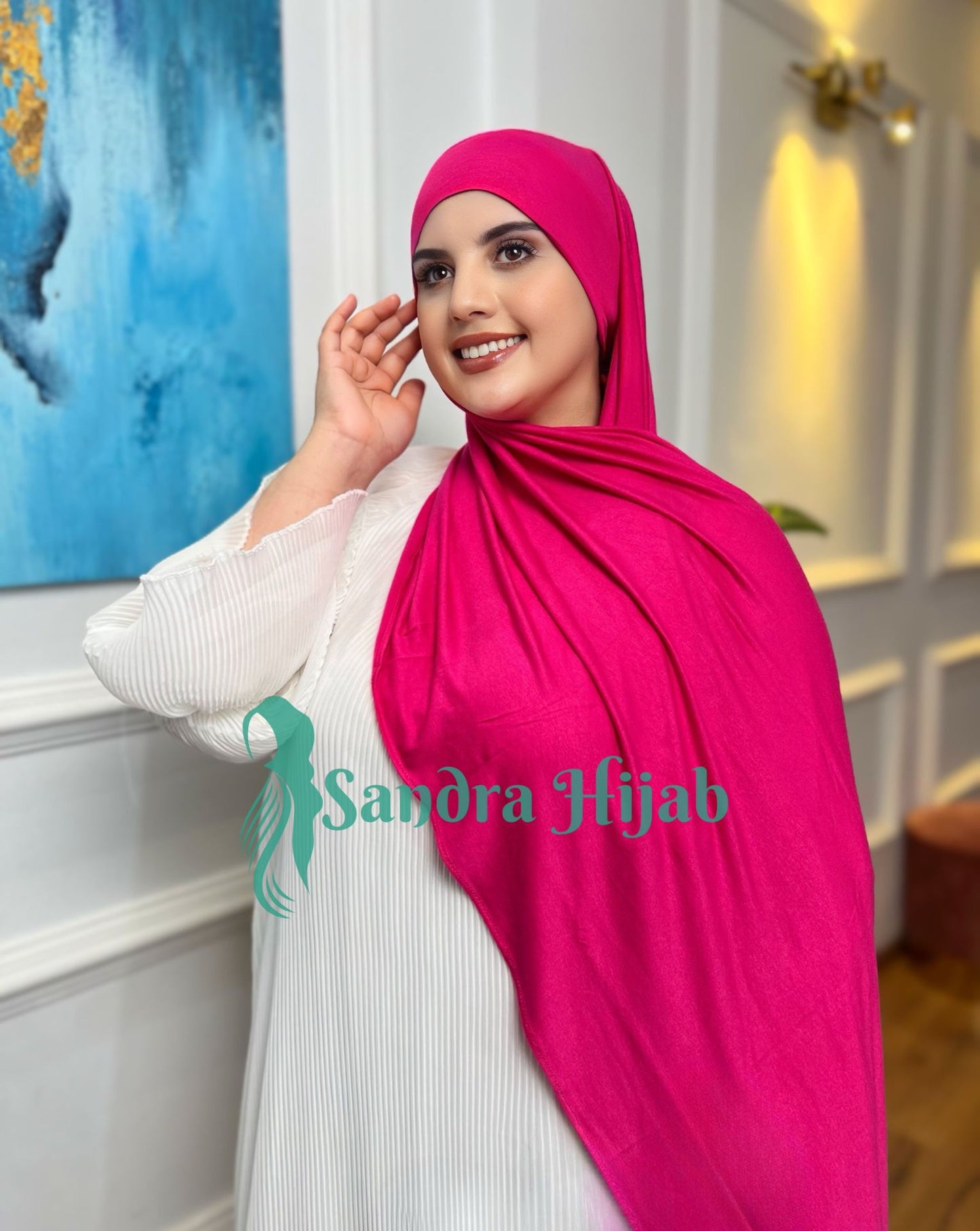 Lycra Tie Back - Rose fushia